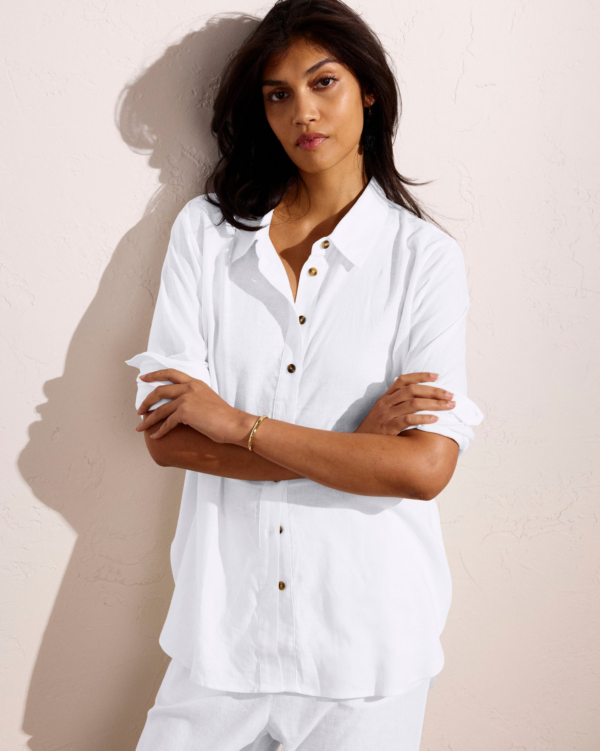 Dawn Linen Hi Low Tunic - White | Plus Size & Straight Size Women's Fashion | Universal Standard