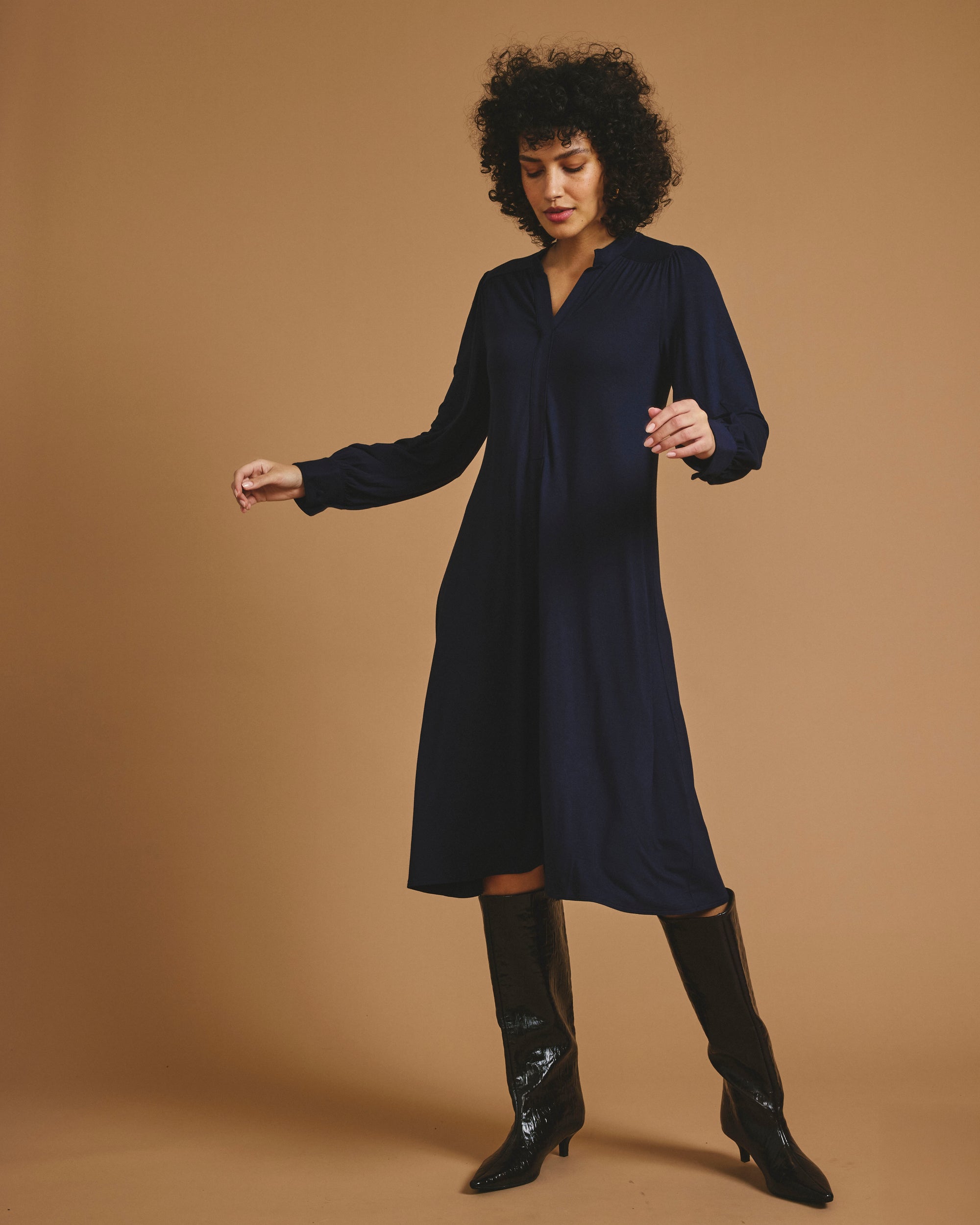 Gramercy Liquid Jersey Dress - Midnight | Plus Size & Straight Size Women's Fashion | Universal Standard