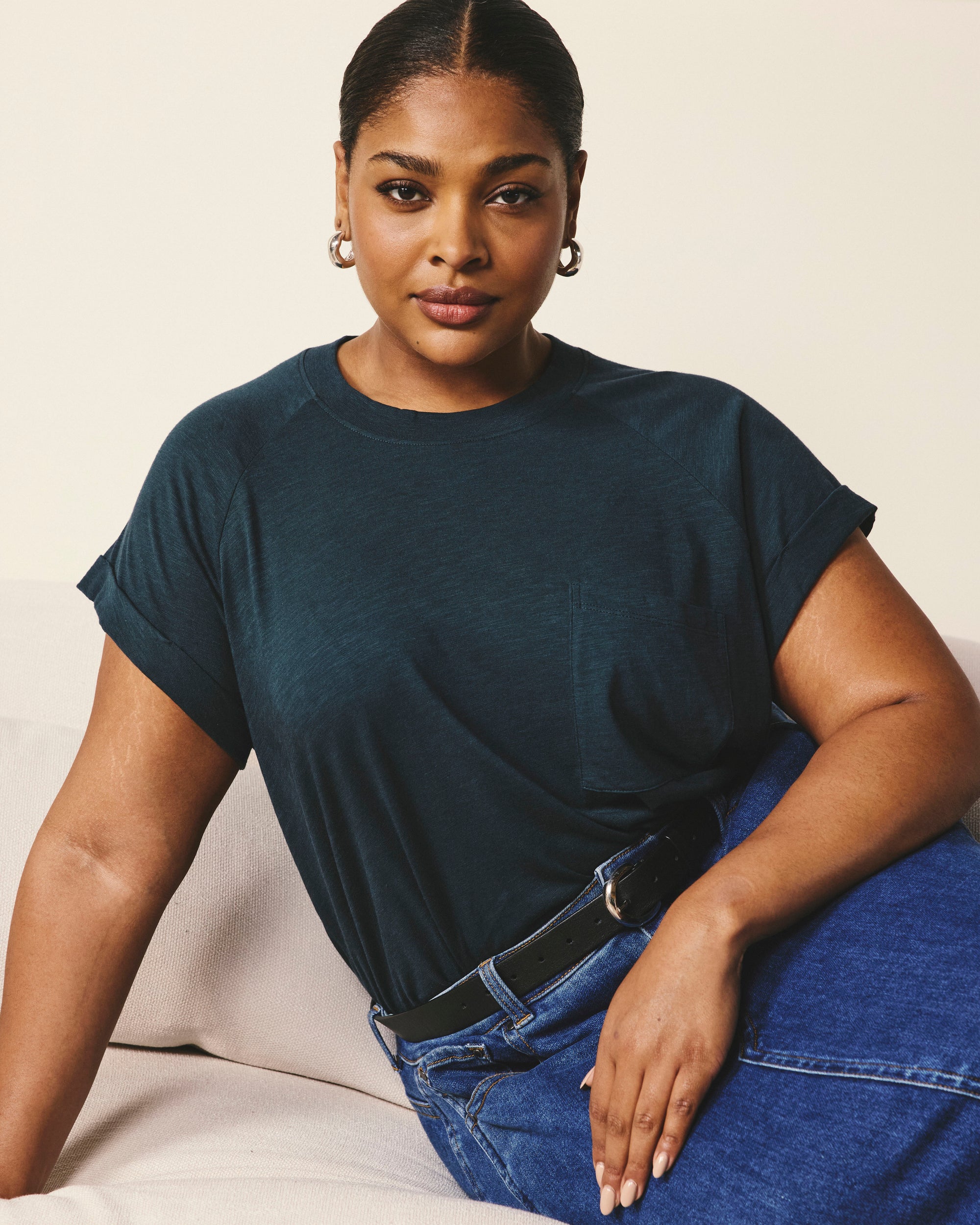 Light-As-Air Boy Tee - Deep Sea | Plus Size & Straight Size Women's Fashion | Universal Standard
