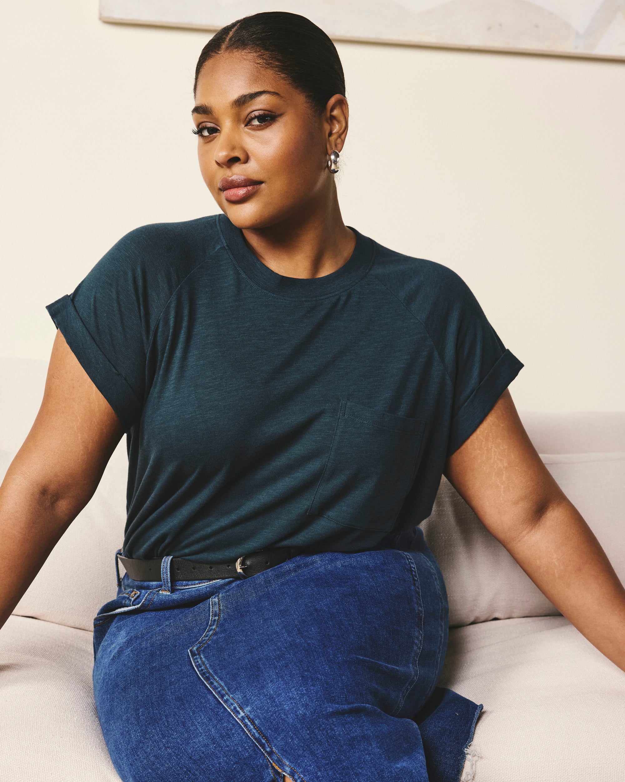 Light-As-Air Boy Tee - Deep Sea | Plus Size & Straight Size Women's Fashion | Universal Standard