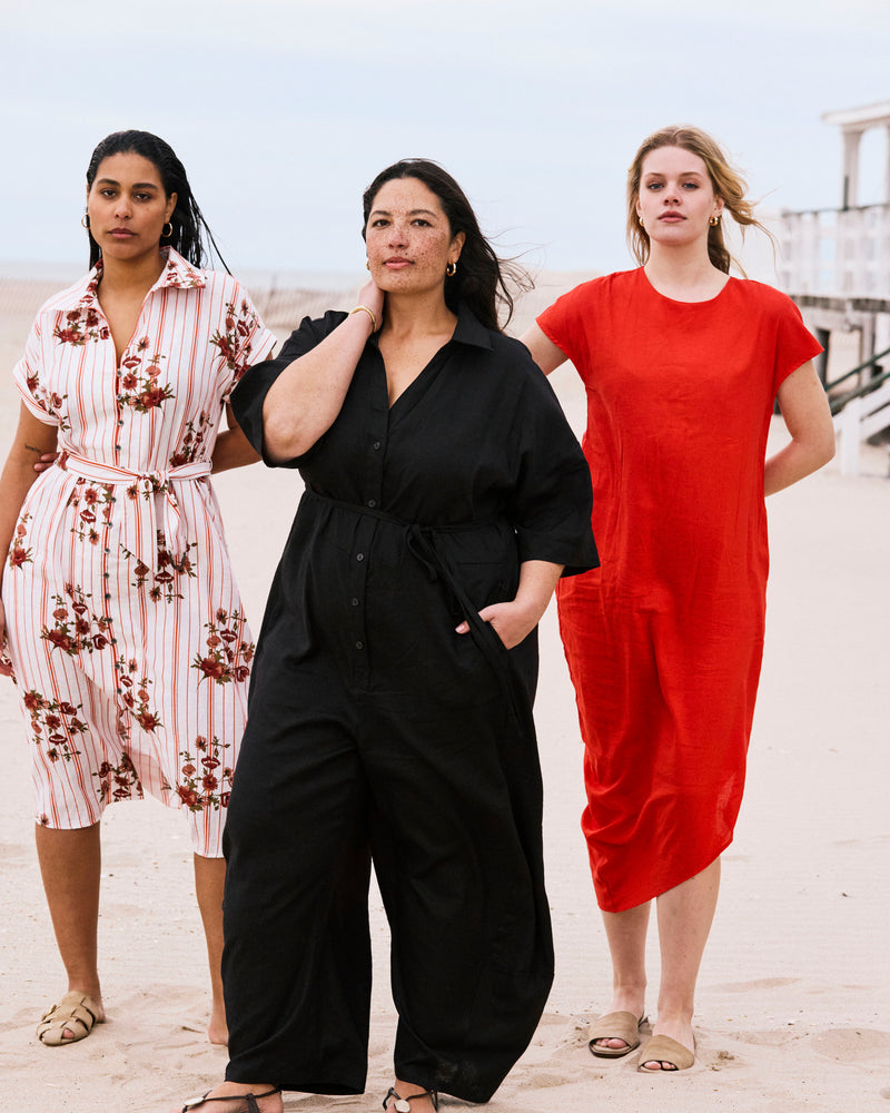 Maggie Barrel Leg Linen Jumpsuit - Black | Plus Size & Straight Size Women's Fashion | Universal Standard