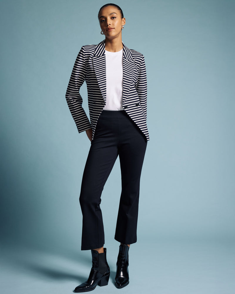 Bianca Double Breasted Ponte Blazer - St. James Stripe