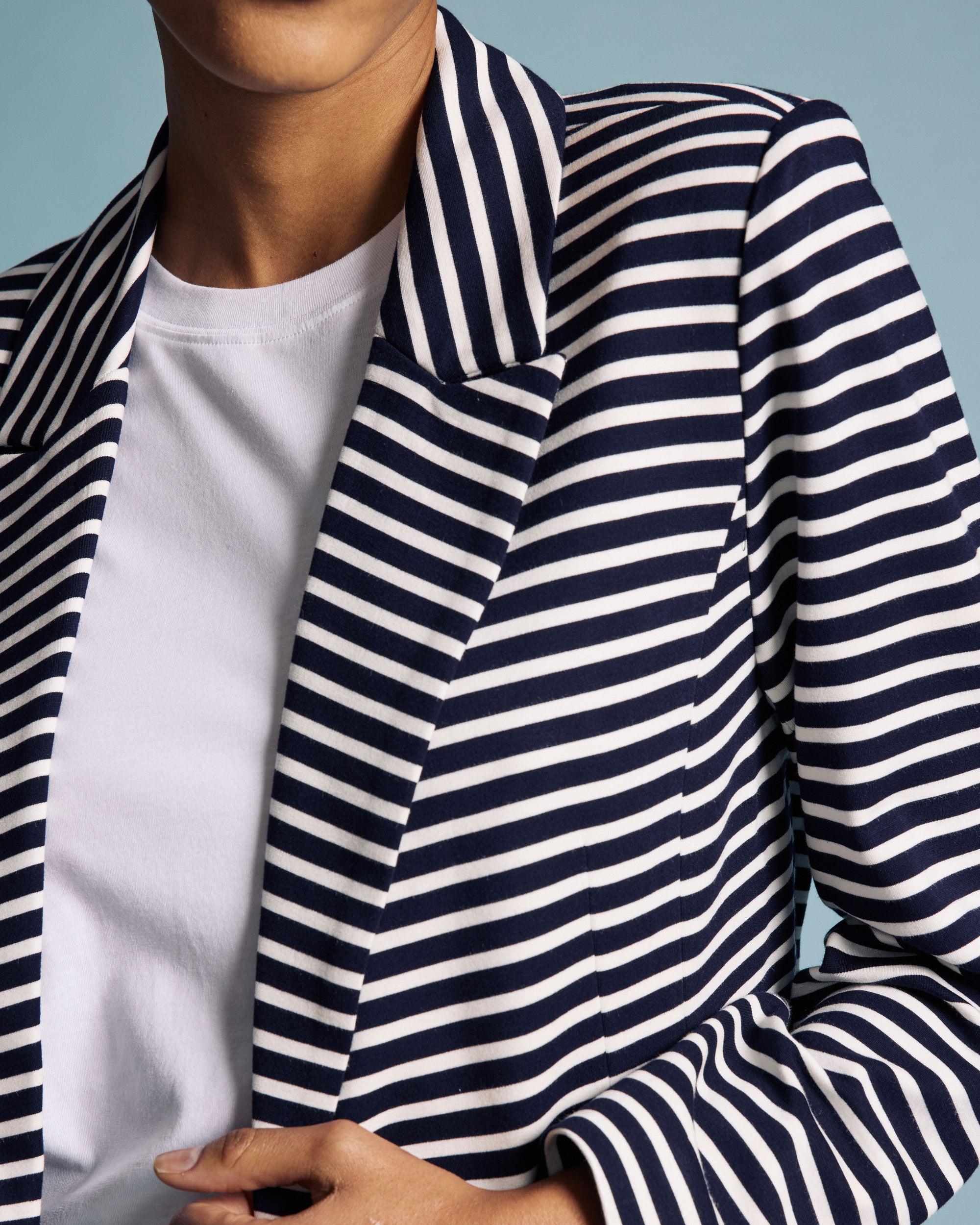 Bianca Double Breasted Ponte Blazer - St. James Stripe