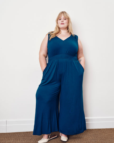 Zoey Liquid Jersey Jumpsuit - Blue Teal – Universal Standard