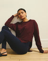 Fiona Side Slit Sweatshirt - Black Cherry | Plus Size & Straight Size Women's Fashion | Universal Standard