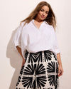 Button Back Linen Blend Polo Shirt - Bright White | Plus Size & Straight Size Women's Fashion | Universal Standard