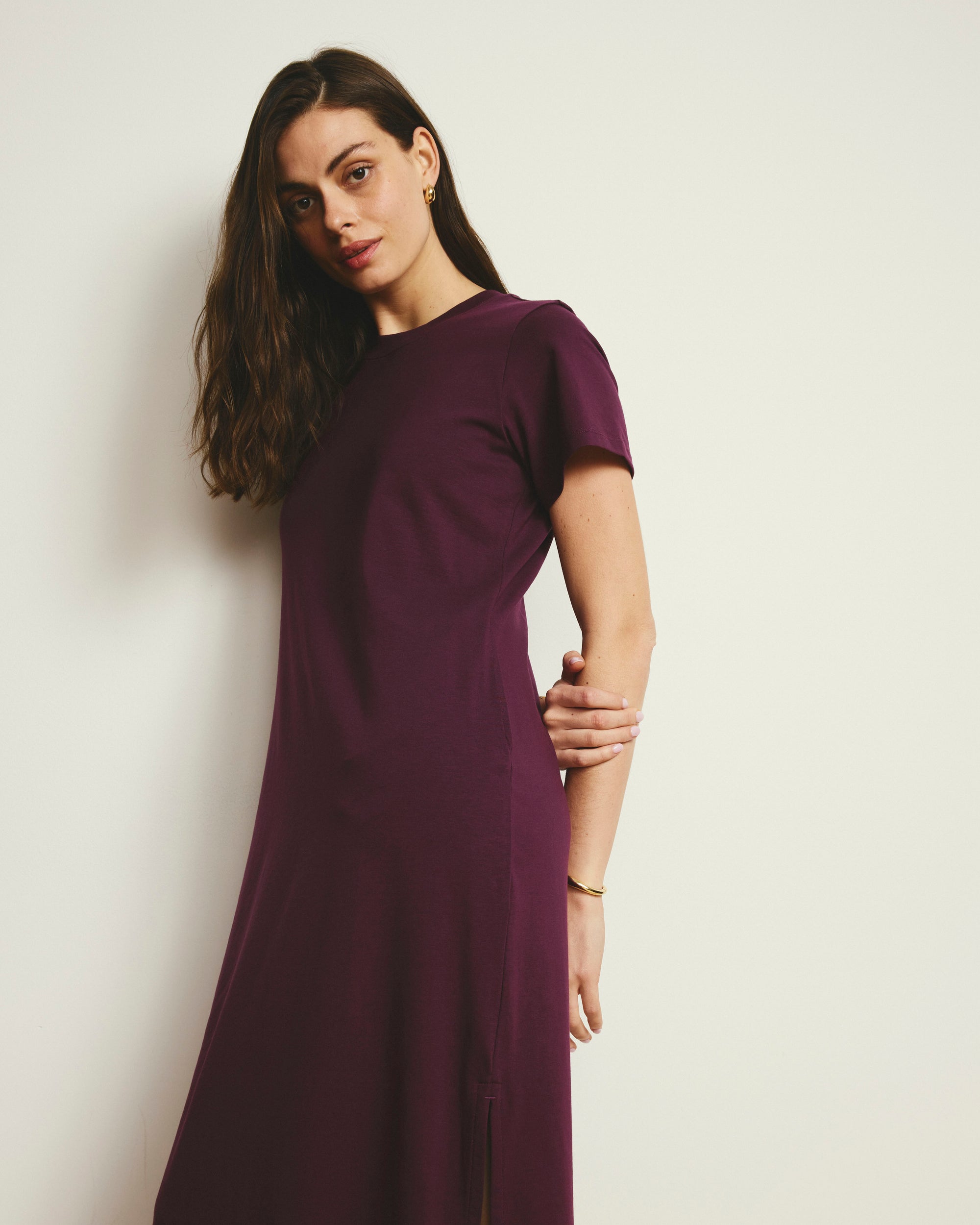Maxi T-Shirt Dress - / Gamay- SizeM