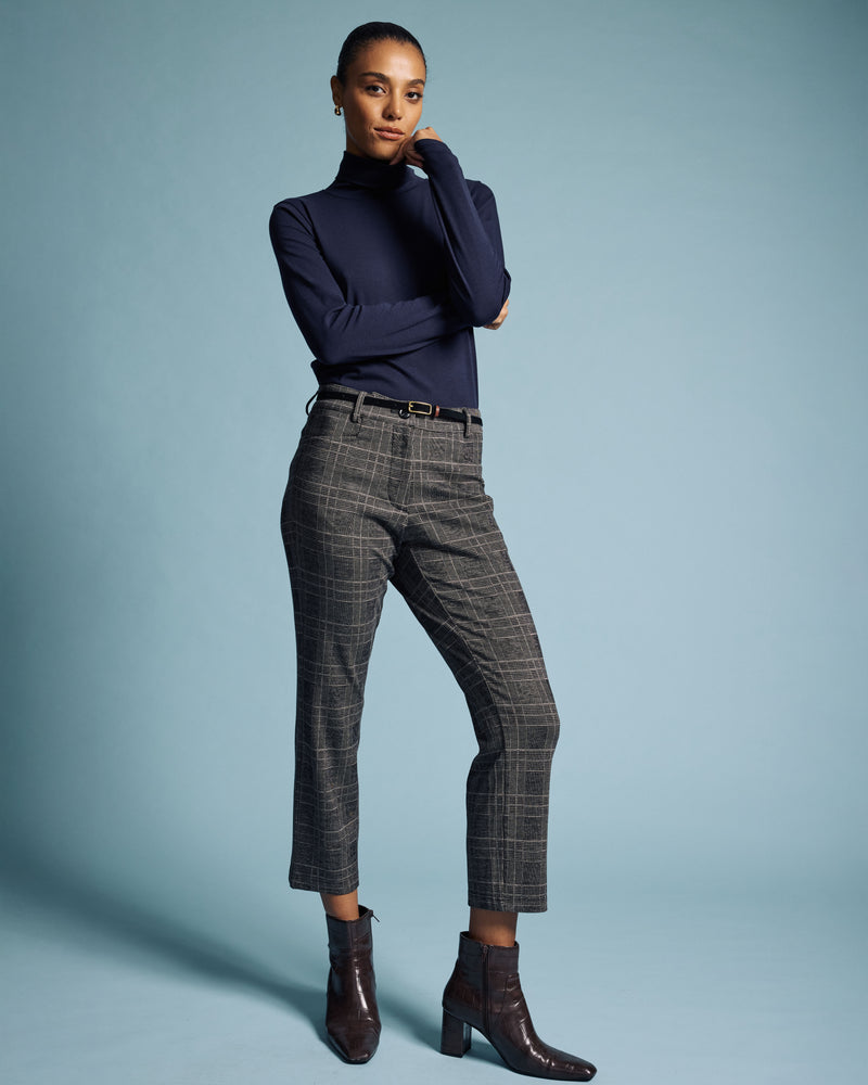 Cigarette Ponte Pants - British Plaid