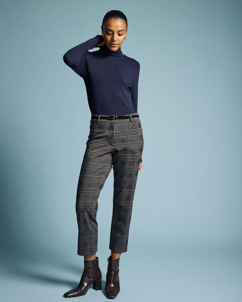 Cigarette Ponte Pants - British Plaid