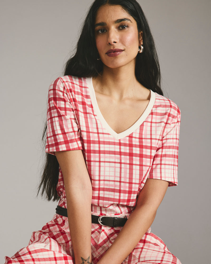 V Rex - Red Plaid Print