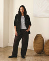 Woman wearing Straight Leg French Terry Sweatpants - Deep Brown from Universal Standard