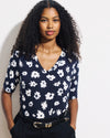 Lily Liquid Jersey V-Neck Stovepipe Tee - Mystic Blossom | Plus Size & Straight Size Women's Fashion | Universal Standard