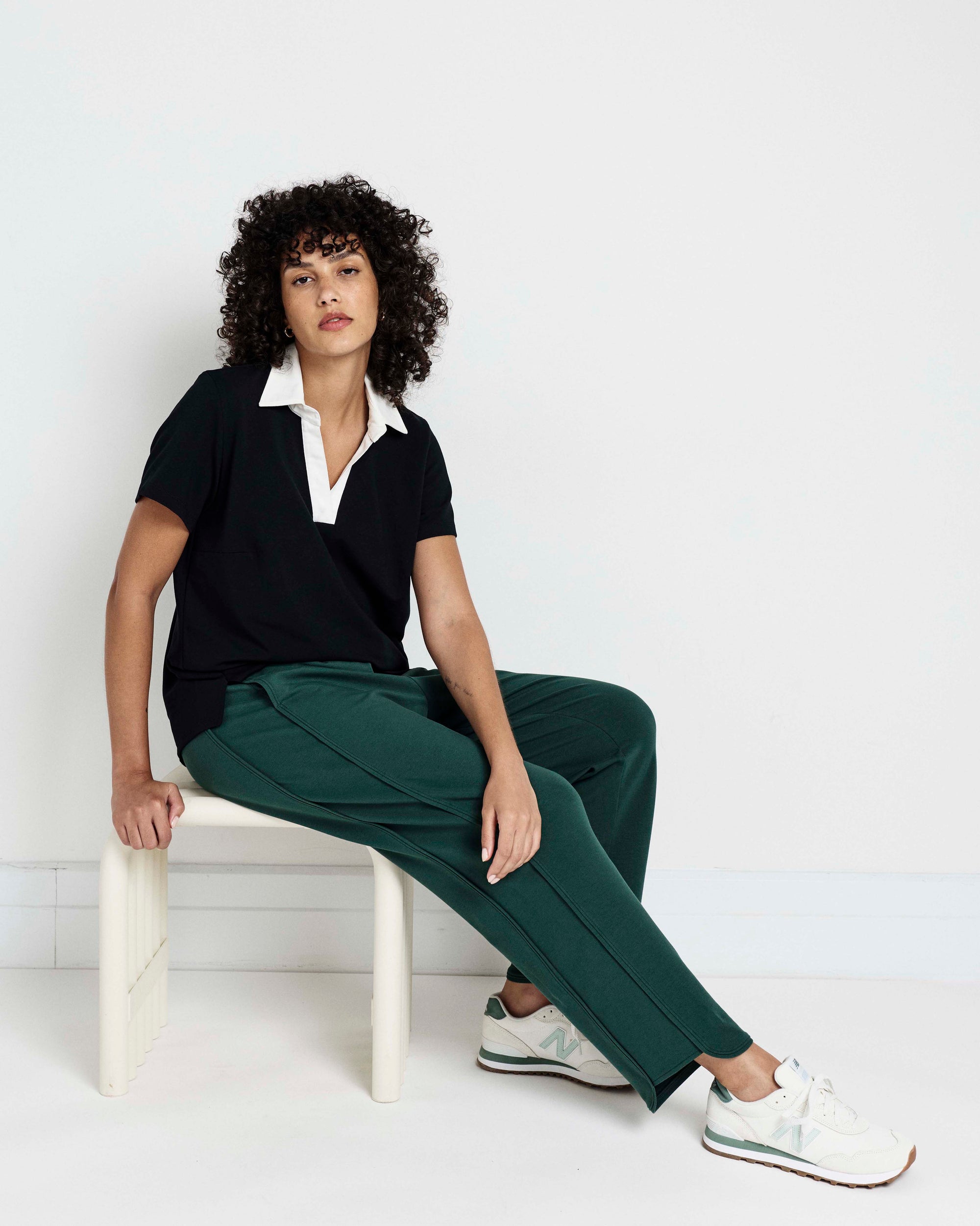 Varsity French Terry Pull On Pants - Forest Green | Plus Size & Straight Size Women's Fashion | Universal Standard