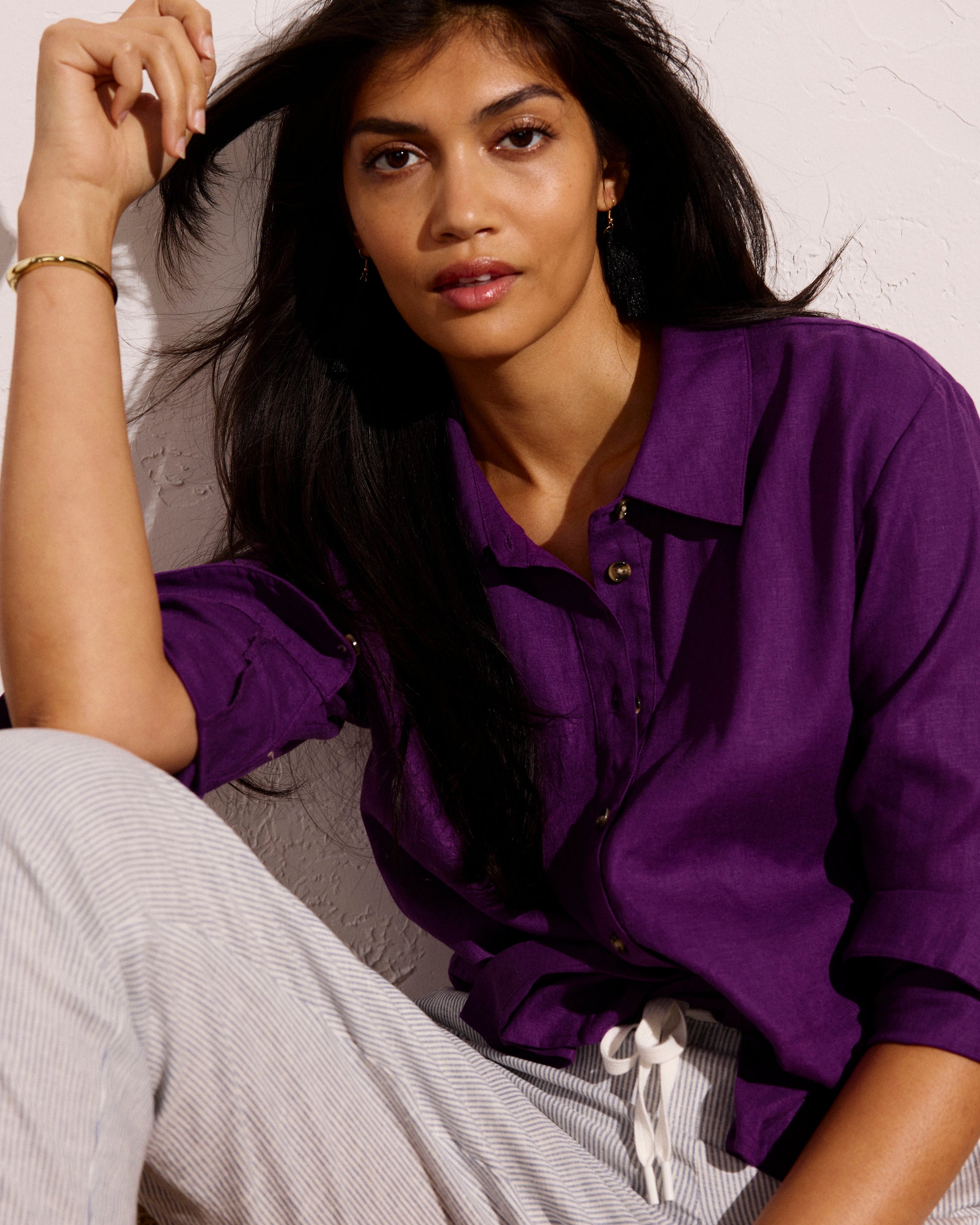 Dawn Linen Hi Low Tunic - Dreamy Purple | Plus Size & Straight Size Women's Fashion | Universal Standard