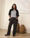 Woman wearing Straight Leg French Terry Sweatpants - Deep Brown from Universal Standard