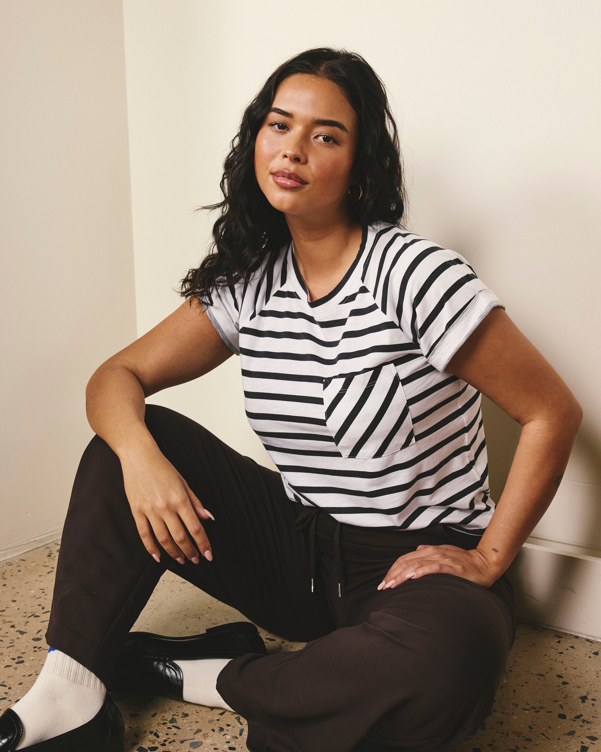 Light-As-Air Boy Tee - Zen Stripe | Plus Size & Straight Size Women's Fashion | Universal Standard