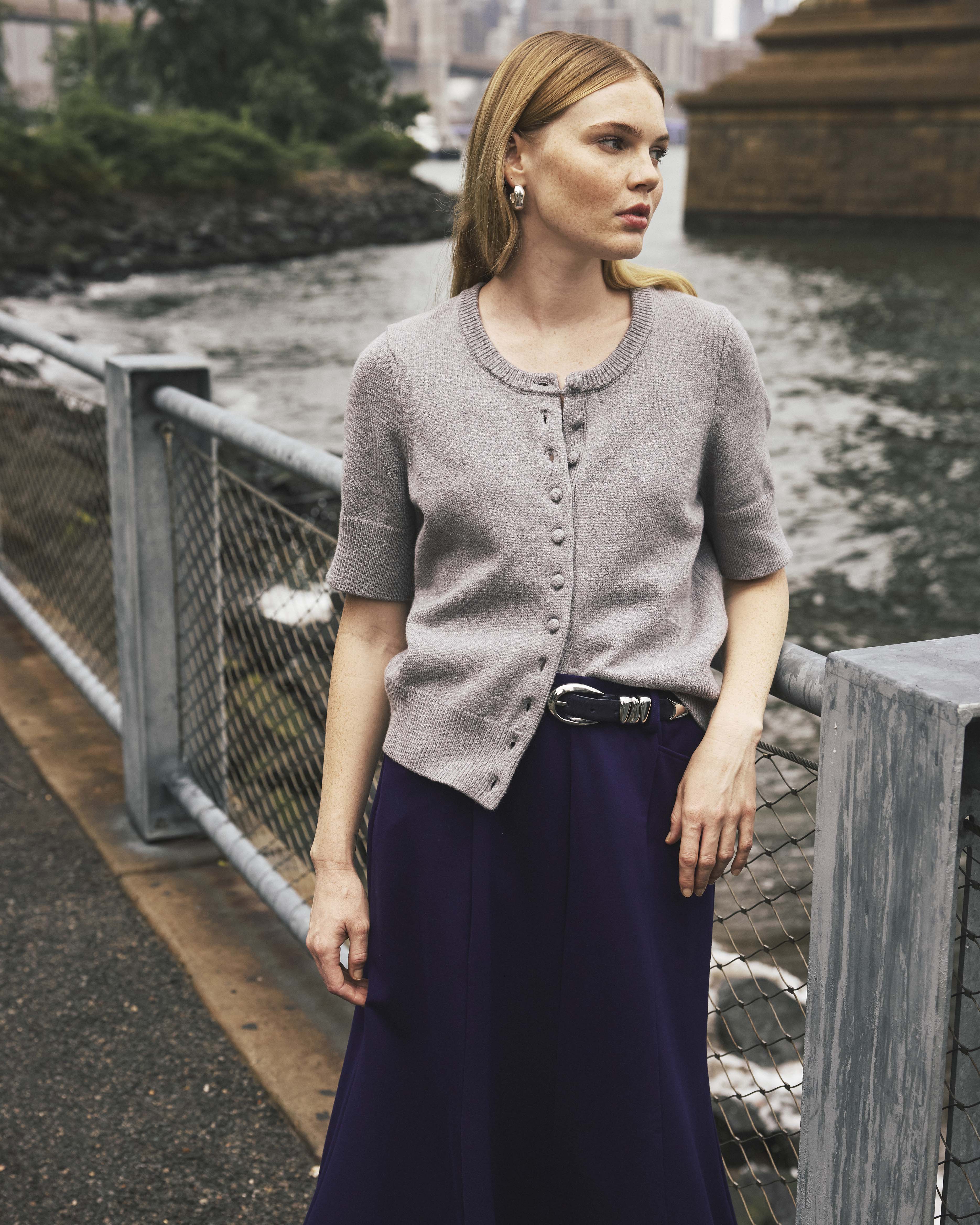 Soft Spun Short Sleeve Cardigan - Barcarolle Gray – Universal Standard