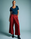 Palais Wide Leg Ponte Pants - Garnet