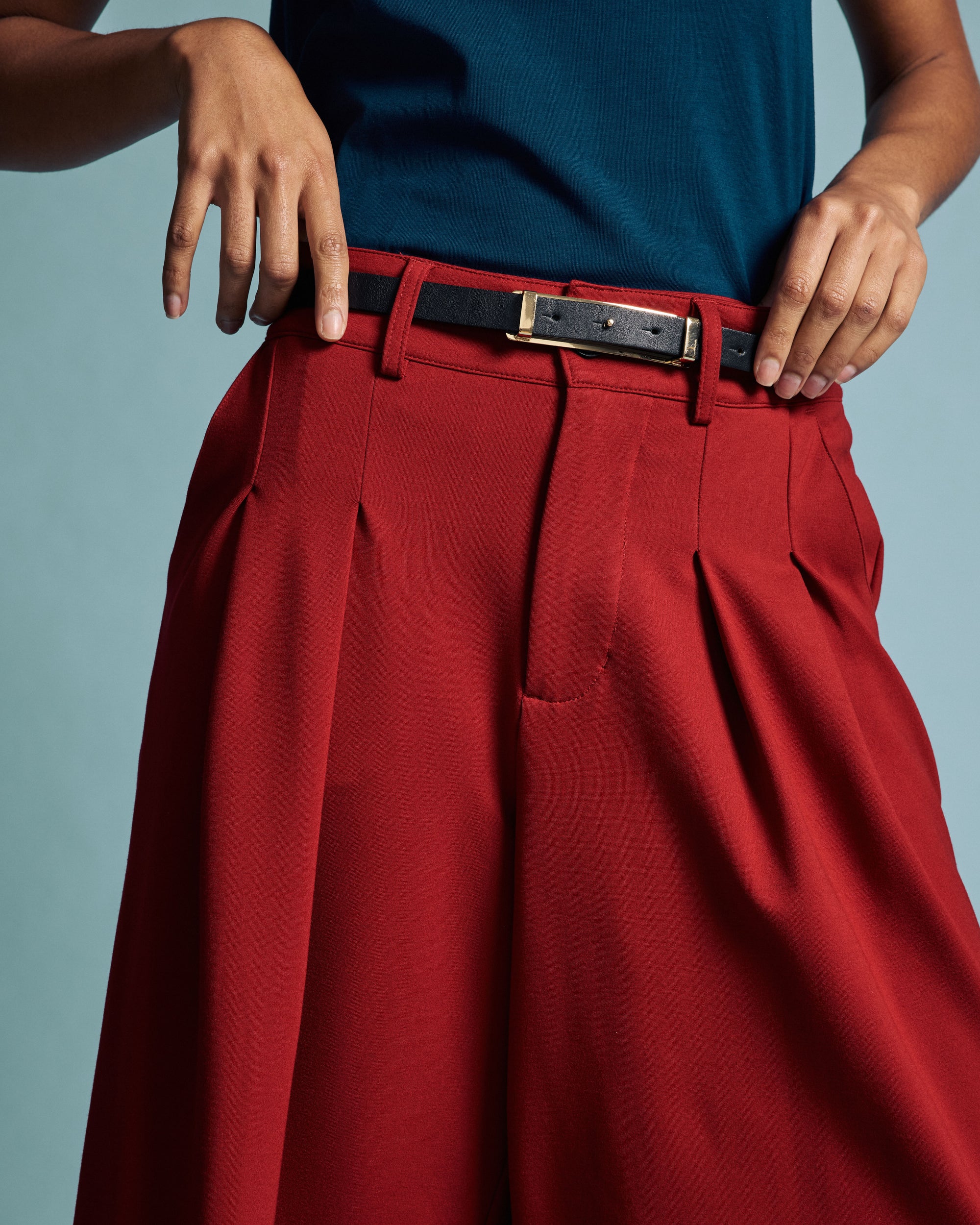 Palais Wide Leg Ponte Pants - Garnet