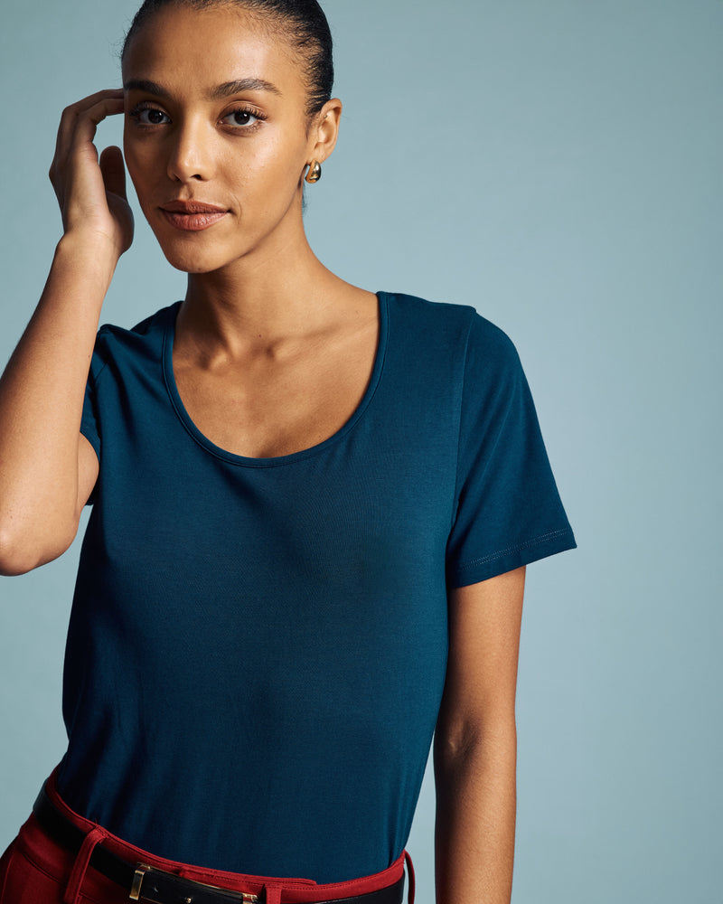 Scoop Neck Tee - Pageant Blue