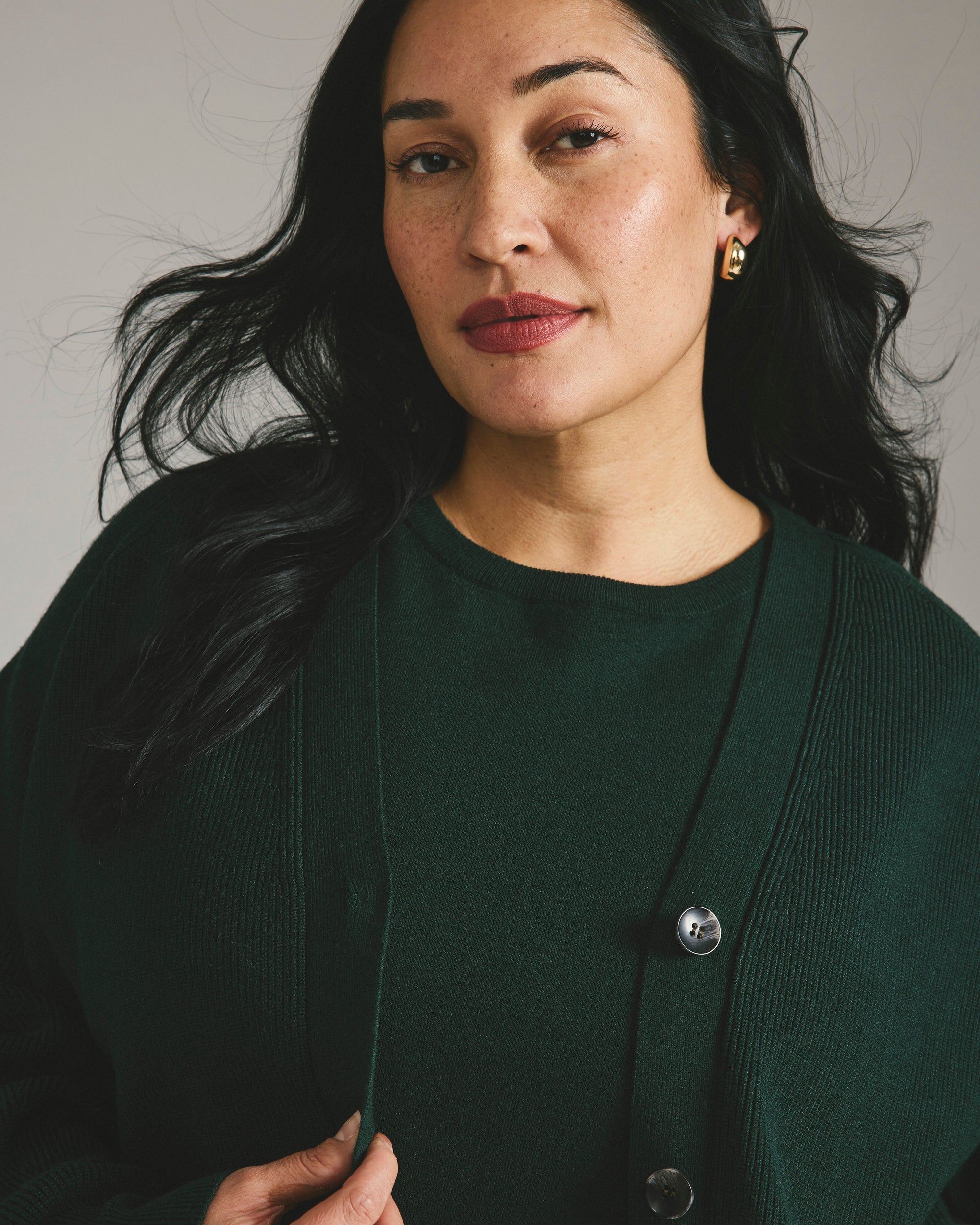 Savvy Fine Knit Sweater Top - Forest Green