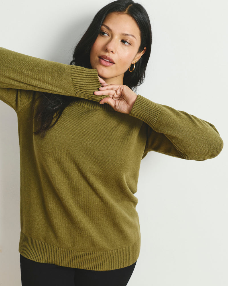 Noomi Cold Shoulder Sweater - Capulet Olive