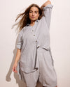 Dawn Linen Blend Hi Low Tunic - Beach Stripe | Plus Size & Straight Size Women's Fashion | Universal Standard
