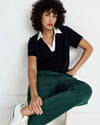 Varsity French Terry Polo Top - Black/White | Plus Size & Straight Size Women's Fashion | Universal Standard