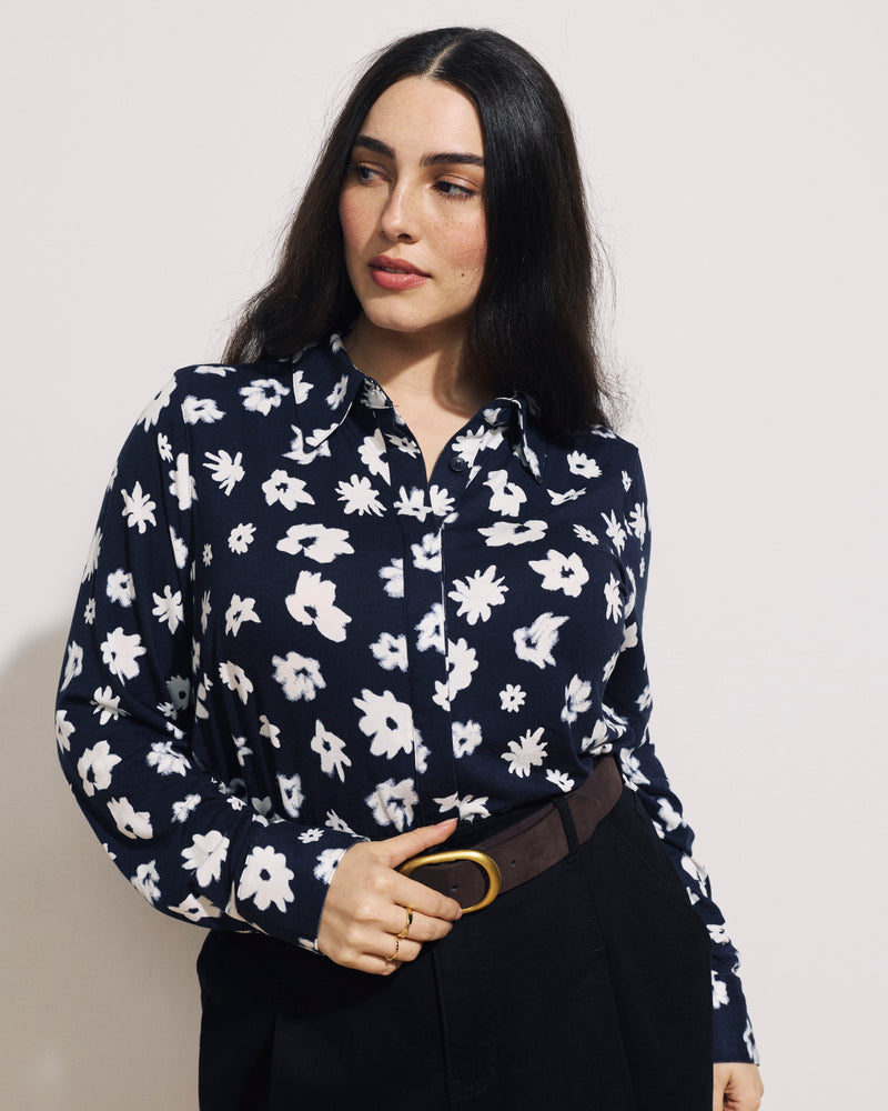 Elbe Liquid Jersey Shirt Classic Fit - Mystic Blossom | Plus Size & Straight Size Women's Fashion | Universal Standard