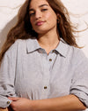 Dawn Linen Blend Hi Low Tunic - Beach Stripe | Plus Size & Straight Size Women's Fashion | Universal Standard