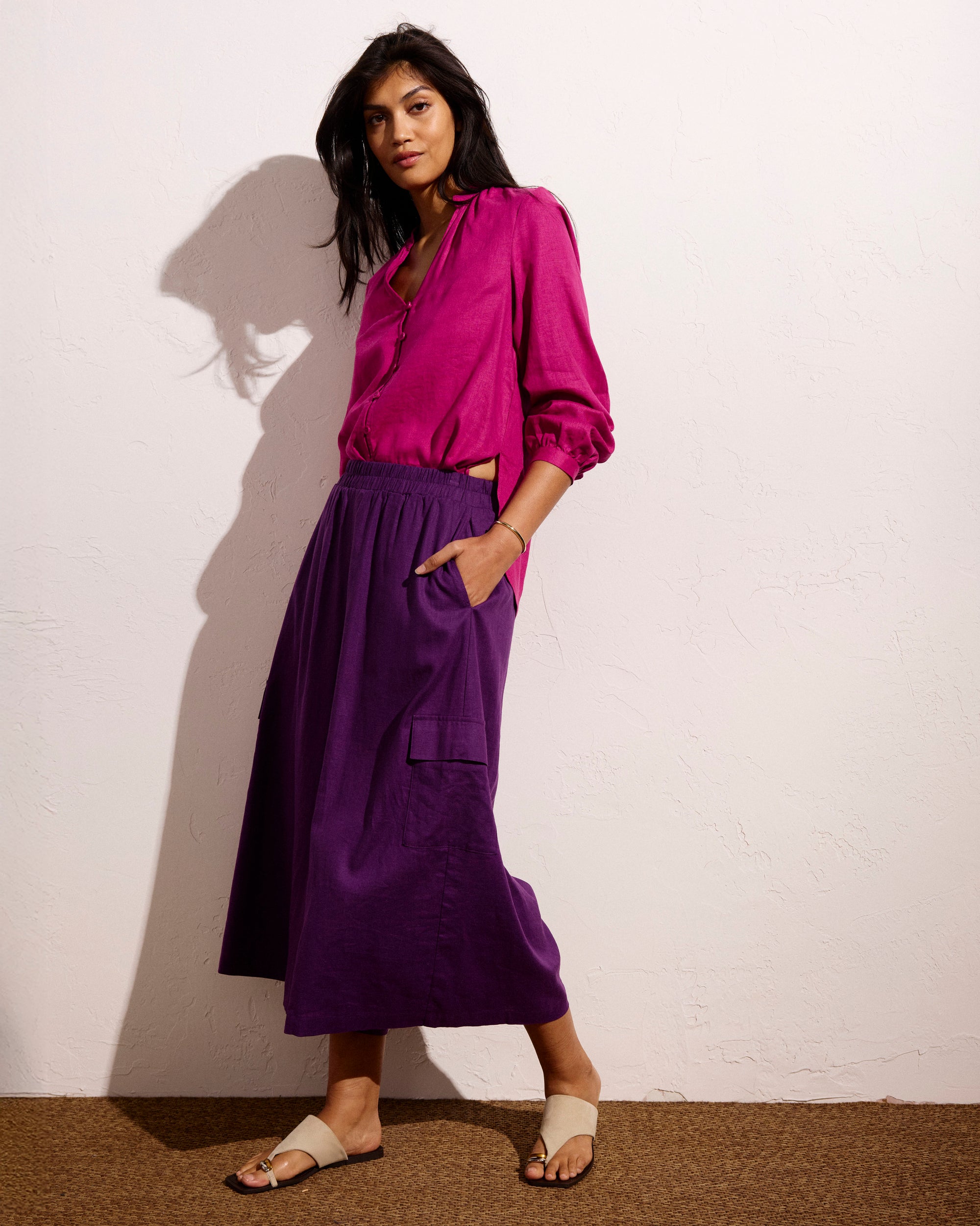 Palazzo Cargo Linen Pant - Dreamy Purple | Plus Size & Straight Size Women's Fashion | Universal Standard