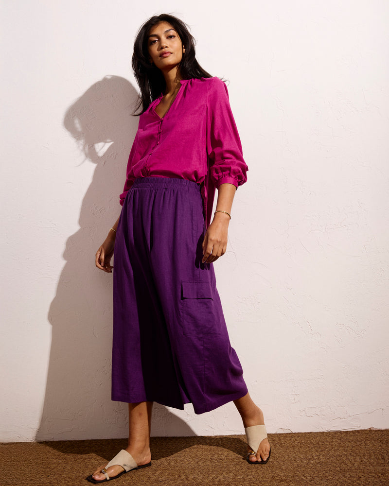 Palazzo Cargo Linen Pant - Dreamy Purple | Plus Size & Straight Size Women's Fashion | Universal Standard