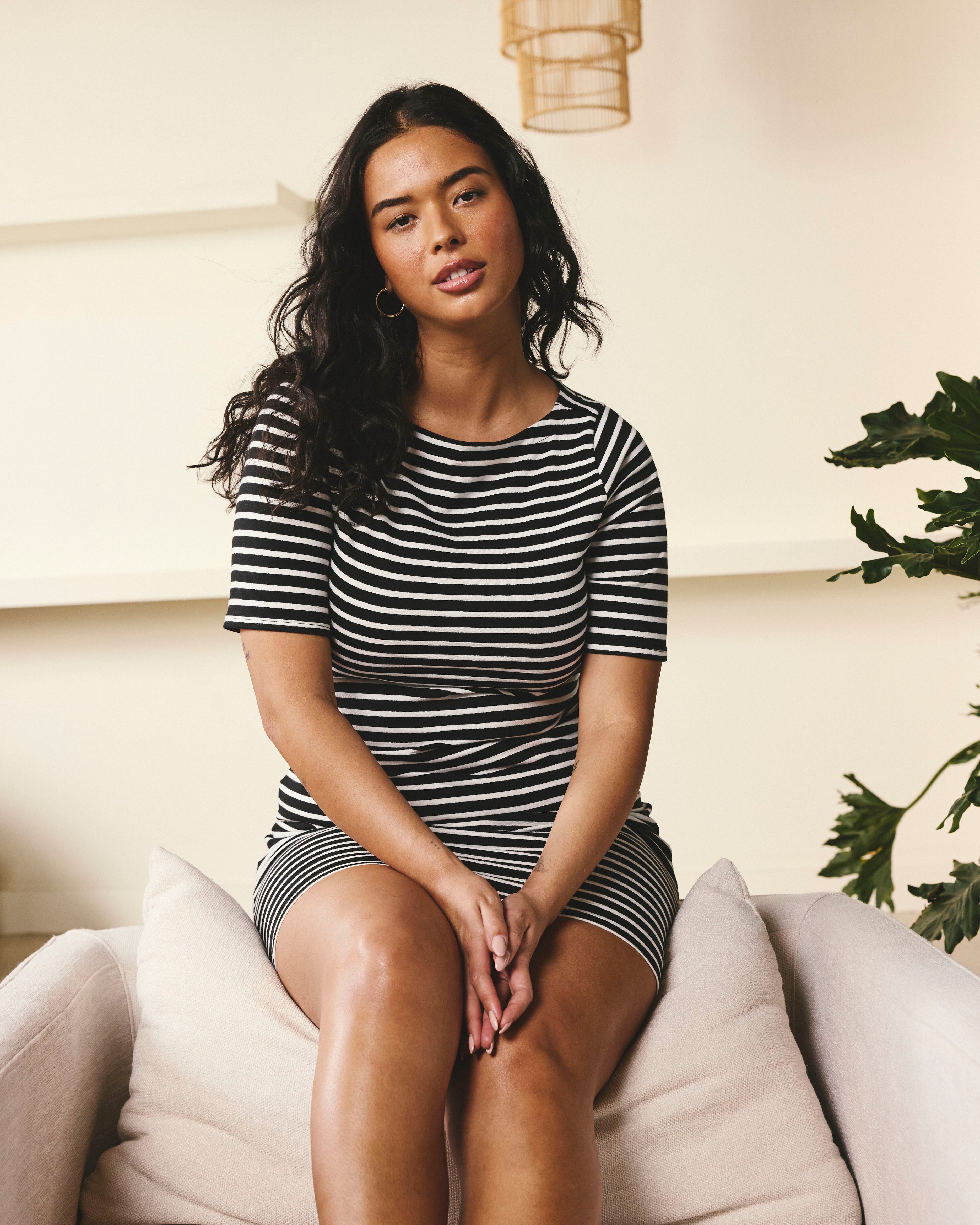 Belle Breton Stripe Jersey Dress - Black/White Stripe – Universal