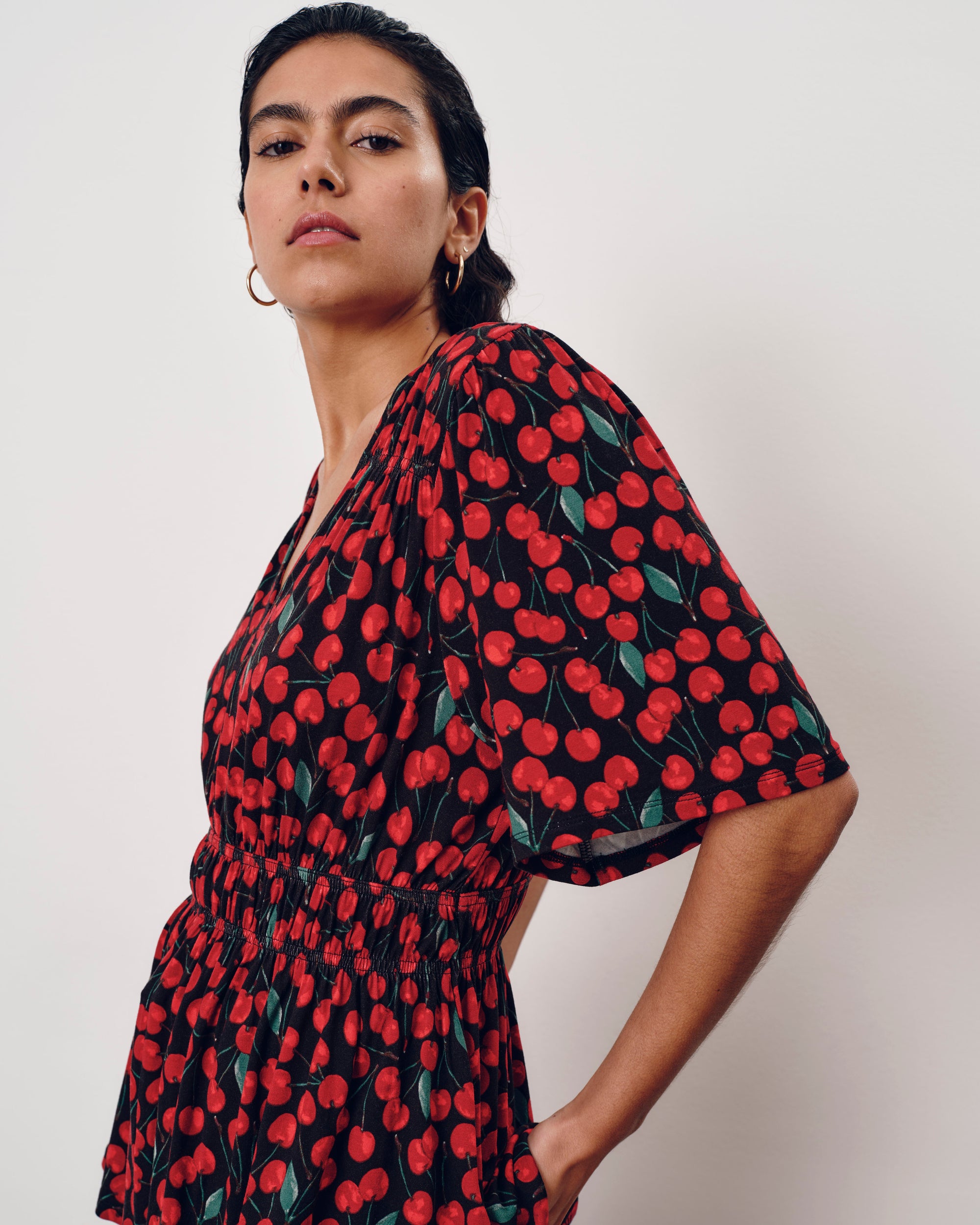 Flora Liquid Jersey Top - Very Cherry Print | Plus Size & Straight Size Women's Fashion | Universal Standard