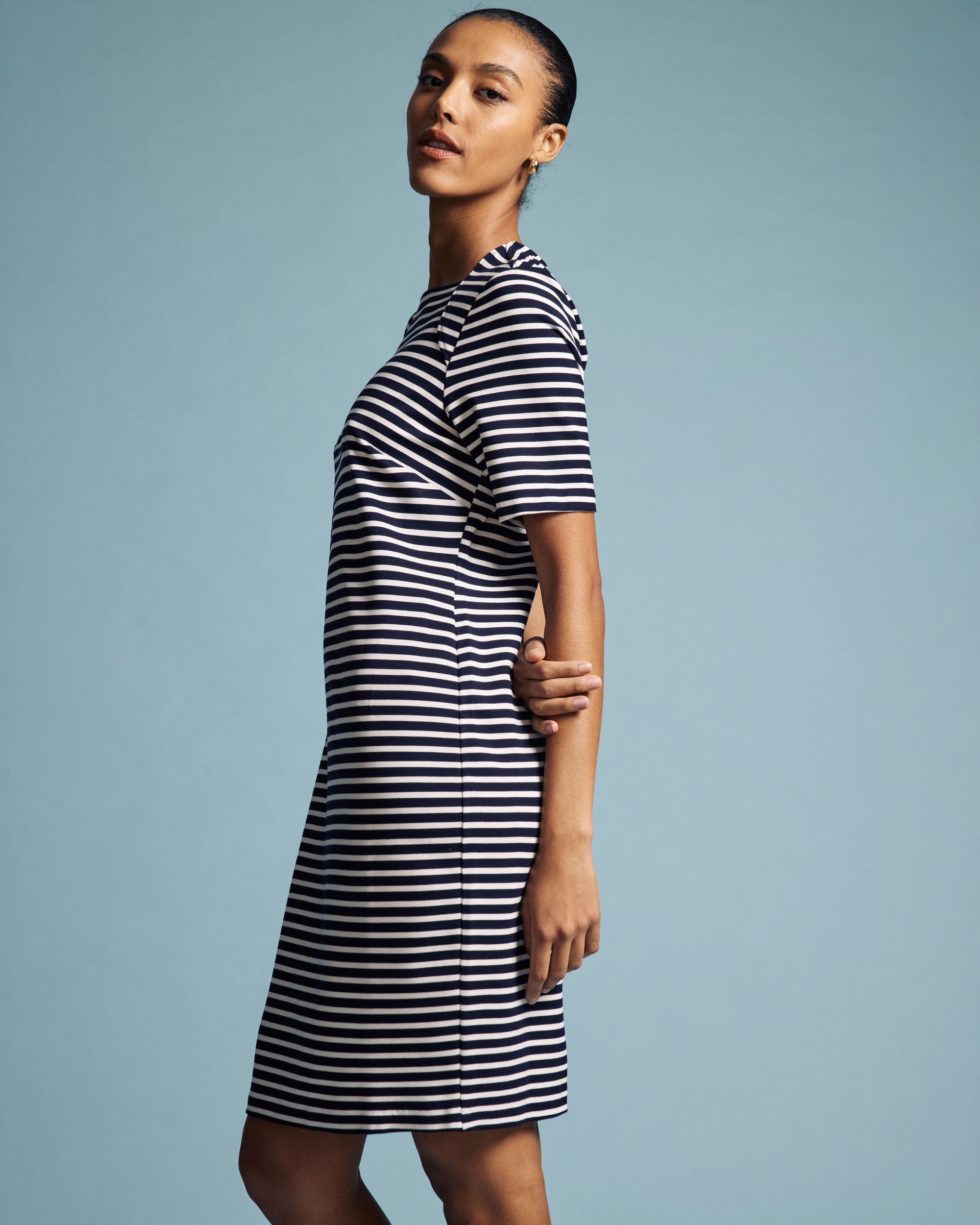 Envelope Neck Ponte Dress - St. James Stripe