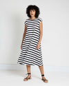 Capri Divine Jersey Flared Dress - Black/White Stripe | Plus Size & Straight Size Women's Fashion | Universal Standard