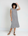Capri Divine Jersey Flared Dress - Black/White Stripe | Plus Size & Straight Size Women's Fashion | Universal Standard