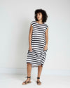 Capri Divine Jersey Flared Dress - Black/White Stripe | Plus Size & Straight Size Women's Fashion | Universal Standard