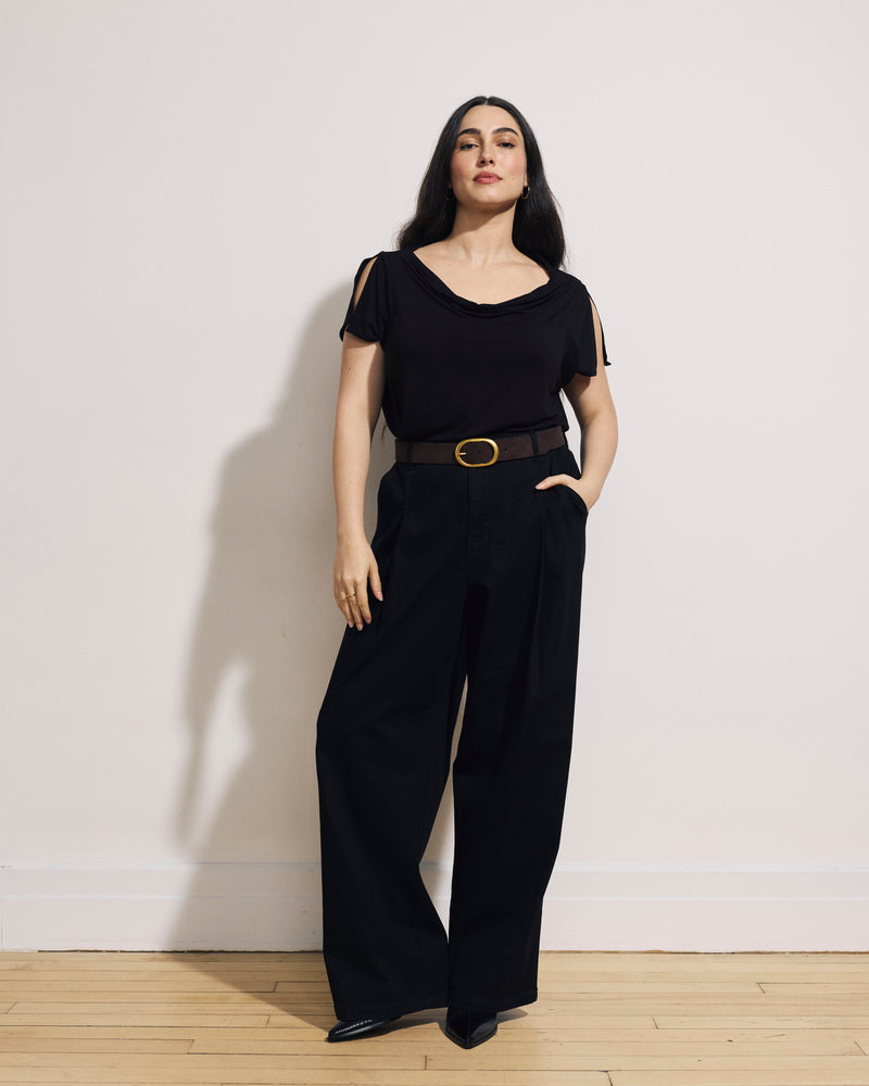 Jewel Liquid Jersey Cowl Neck Top - Black | Plus Size & Straight Size Women's Fashion | Universal Standard