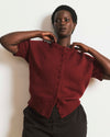Soft Spun Short Sleeve Cardigan - Deep Red | Plus Size & Straight Size Women's Fashion | Universal Standard