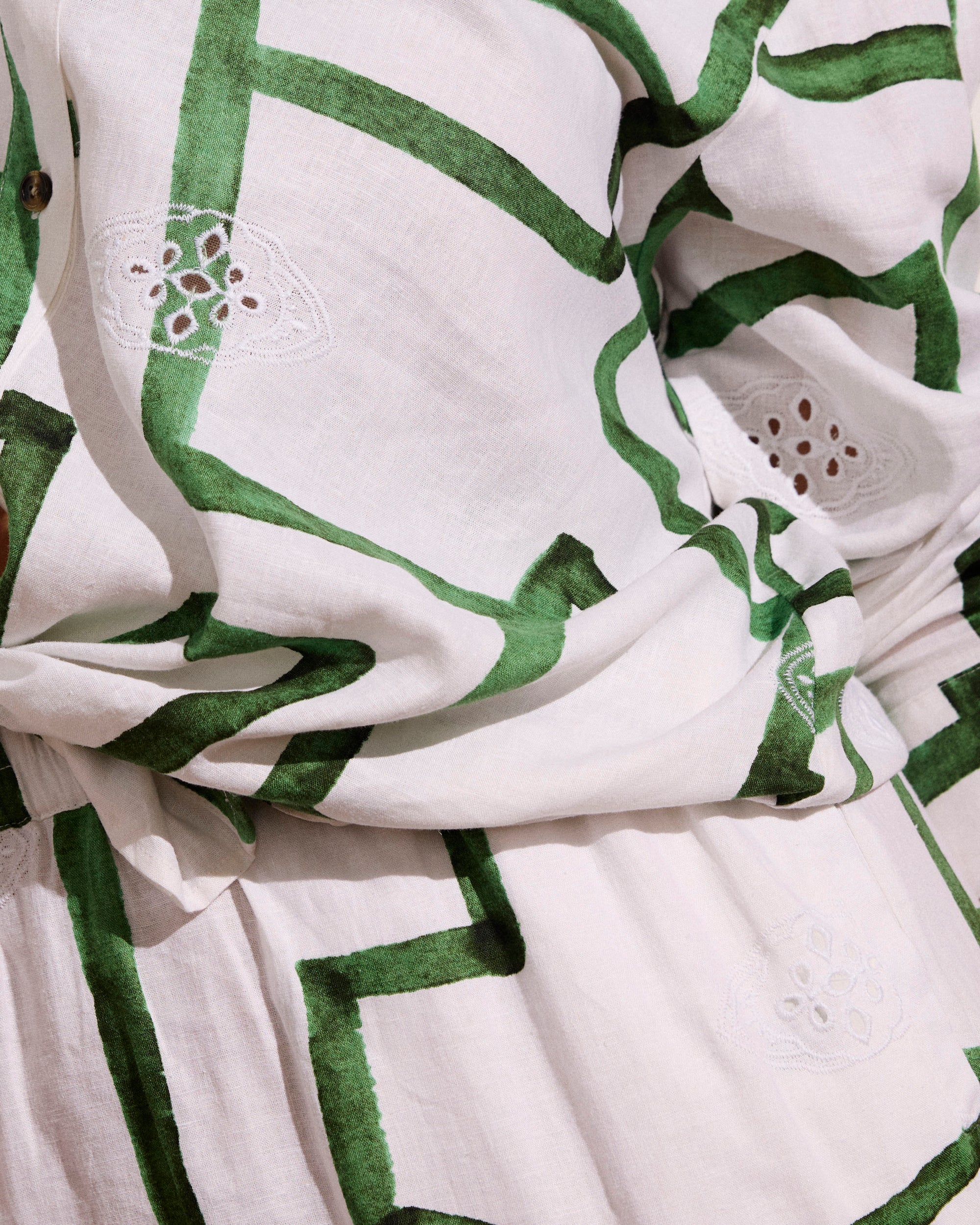 Victoria Linen Dress - Green Paint Print | Plus Size & Straight Size Women's Fashion | Universal Standard