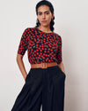 Lily Liquid Jersey Crew Neck Stovepipe Tee - Very Cherry Print | Plus Size & Straight Size Women's Fashion | Universal Standard