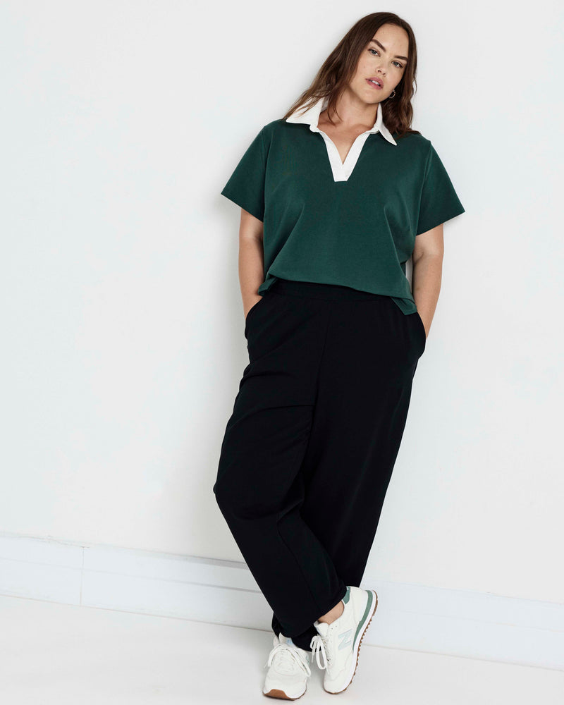 Varsity French Terry Pull On Pants - Black | Plus Size & Straight Size Women's Fashion | Universal Standard