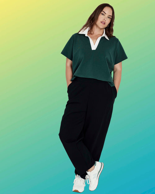 Varsity French Terry Pull On Pants - Black | Plus Size & Straight Size Women's Fashion | Universal Standard