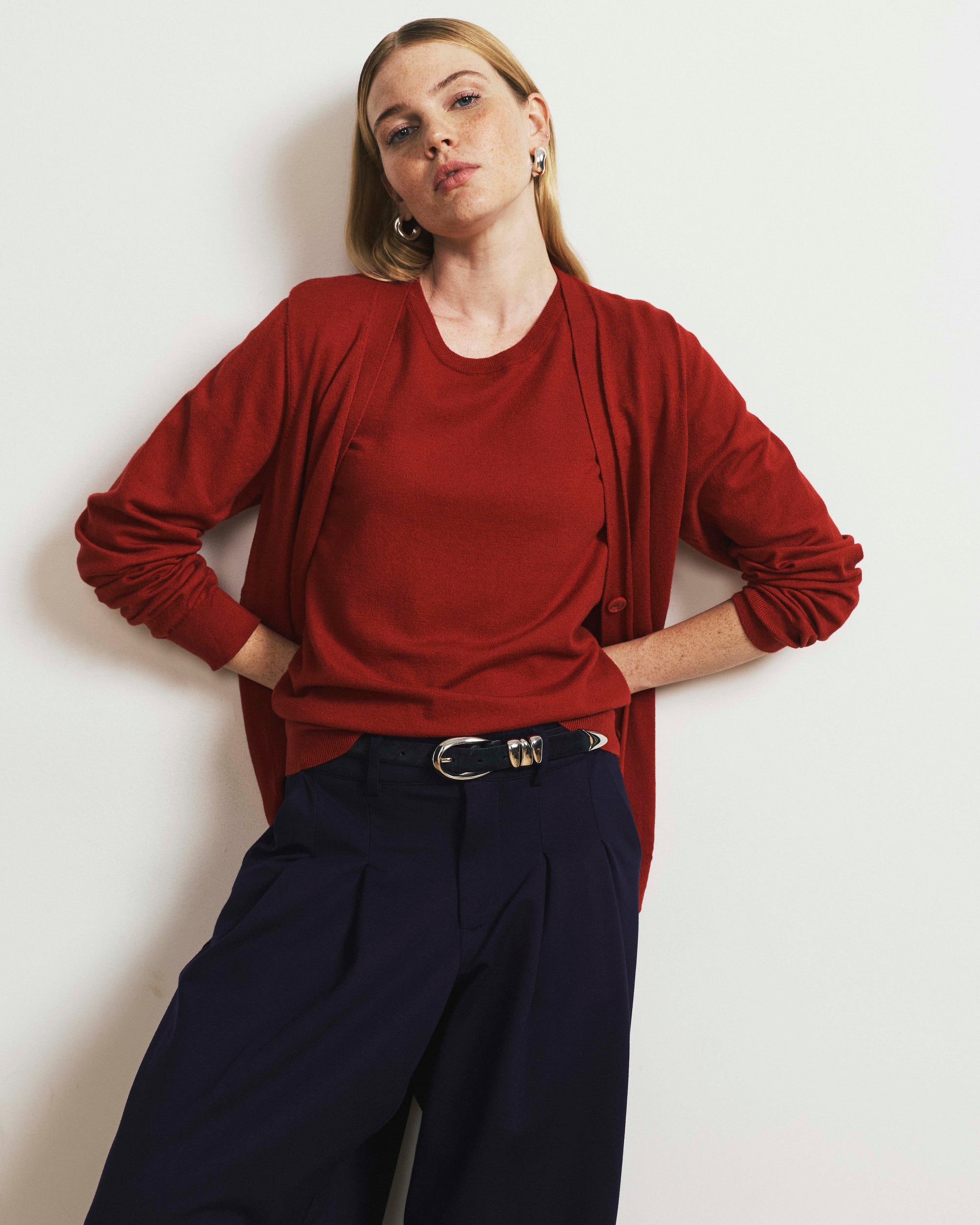Savvy Fine Knit Sweater Top - Autumnal Red | Plus Size & Straight Size Women's Fashion | Universal Standard