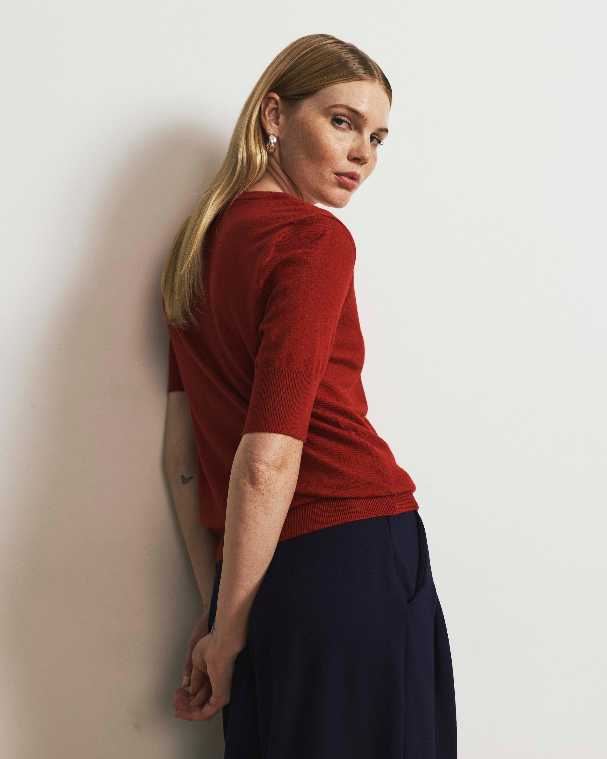 Savvy Fine Knit Sweater Top - Autumnal Red | Plus Size & Straight Size Women's Fashion | Universal Standard