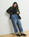 Brandi Cuffed Barrel Leg Jeans - Hudson Blue