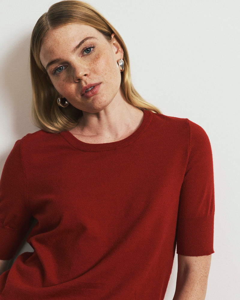 Savvy Fine Knit Sweater Top - Autumnal Red | Plus Size & Straight Size Women's Fashion | Universal Standard