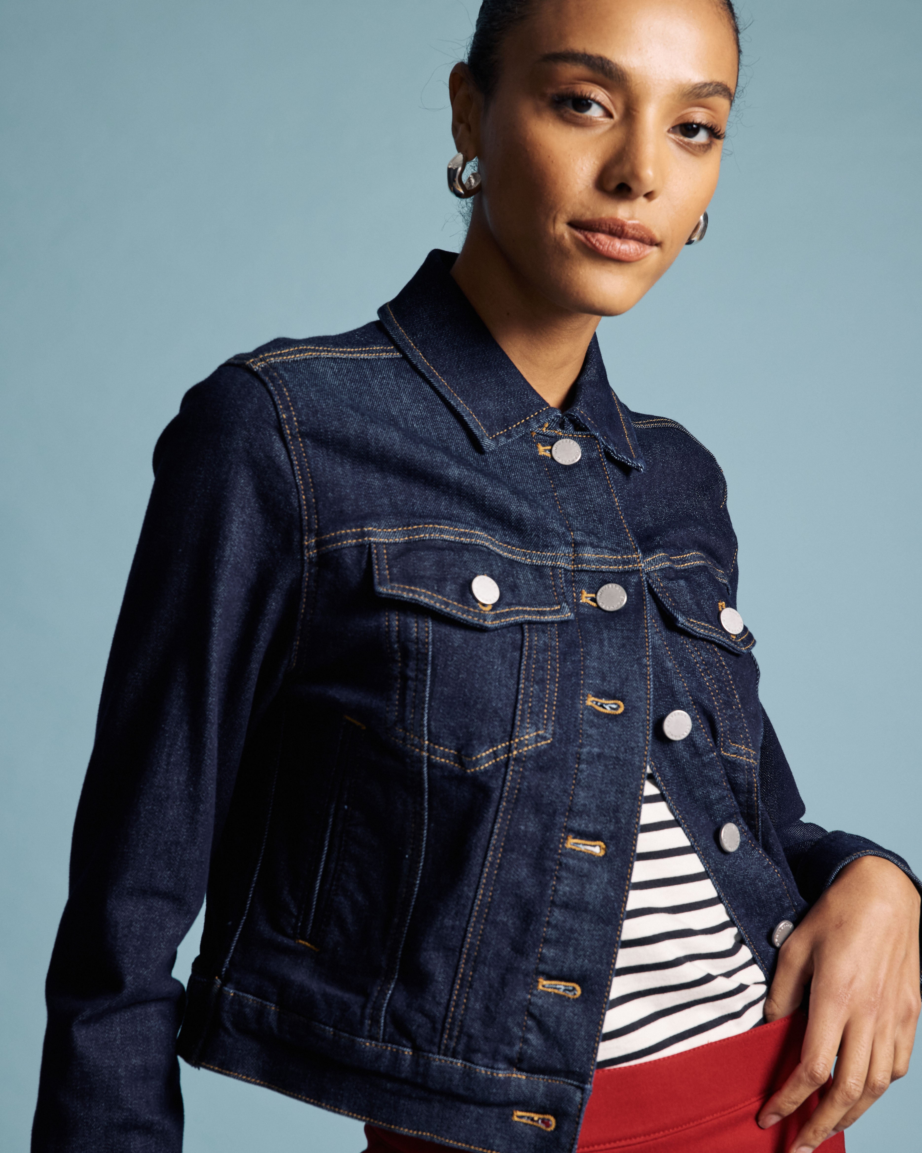 Kelsey Denim Jacket - Vintage Indigo Selvedge – Universal Standard
