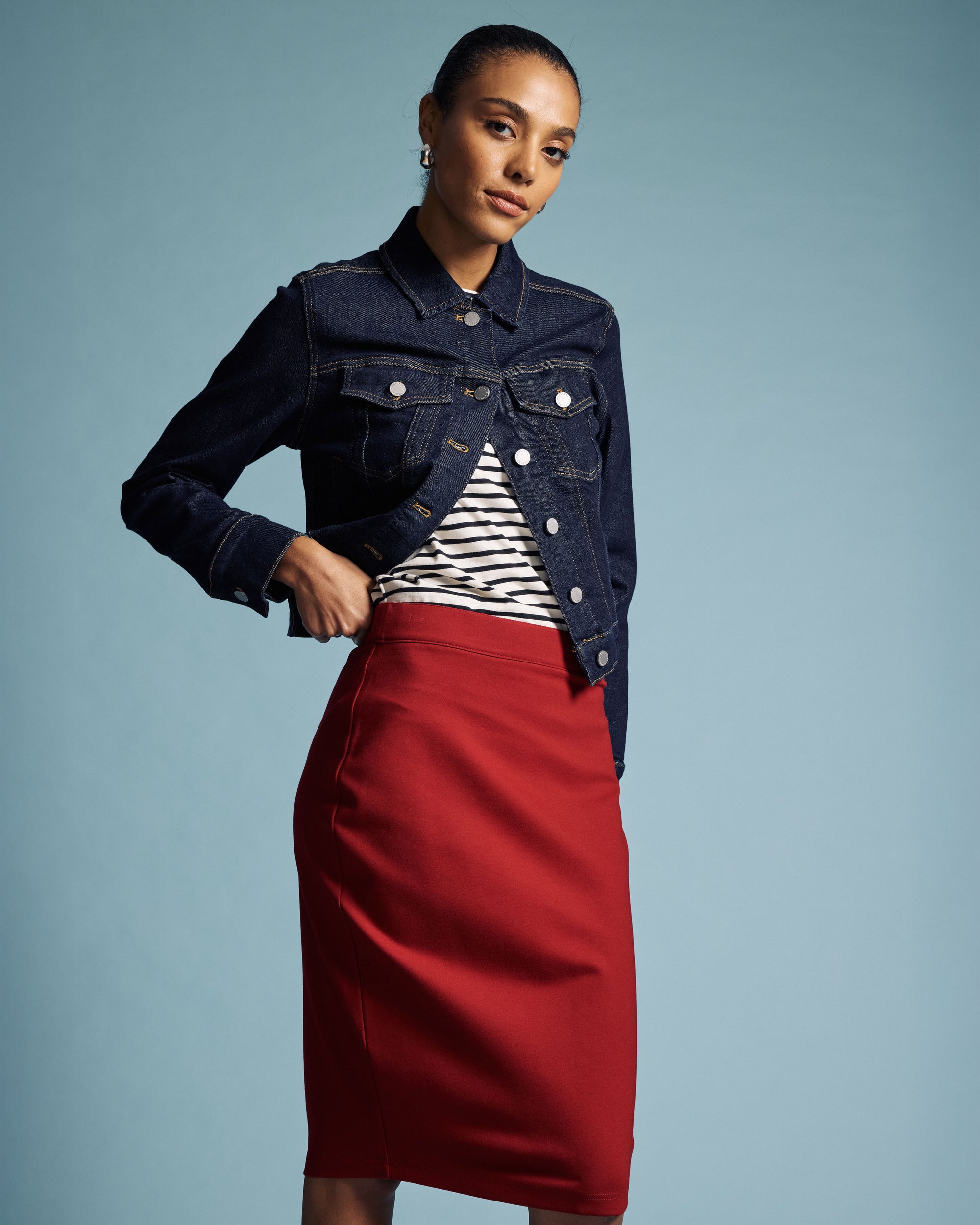 Danube Ponte Skirt - Garnet
